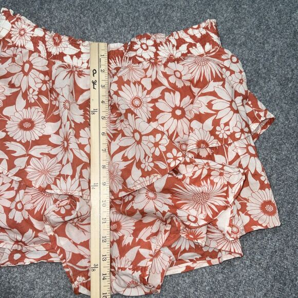 American Eagle Shorts Womens Sz L Orange lined  Floral Boho Hippie Feminine - Picture 5 of 9
